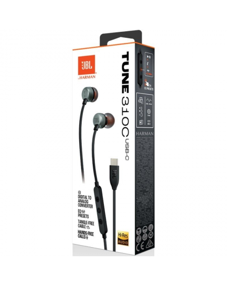 Auriculares Intrauditivos JBL Tune 310C/ con Micrófono/ Negros