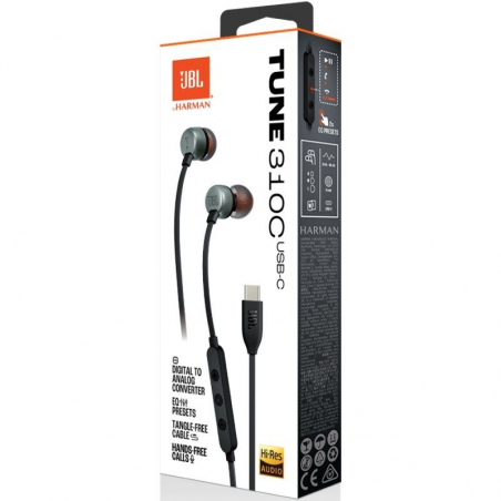 Auriculares Intrauditivos JBL Tune 310C/ con Micrófono/ Negros