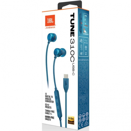 Auriculares Intrauditivos JBL Tune 310C/ con Micrófono/ Azules