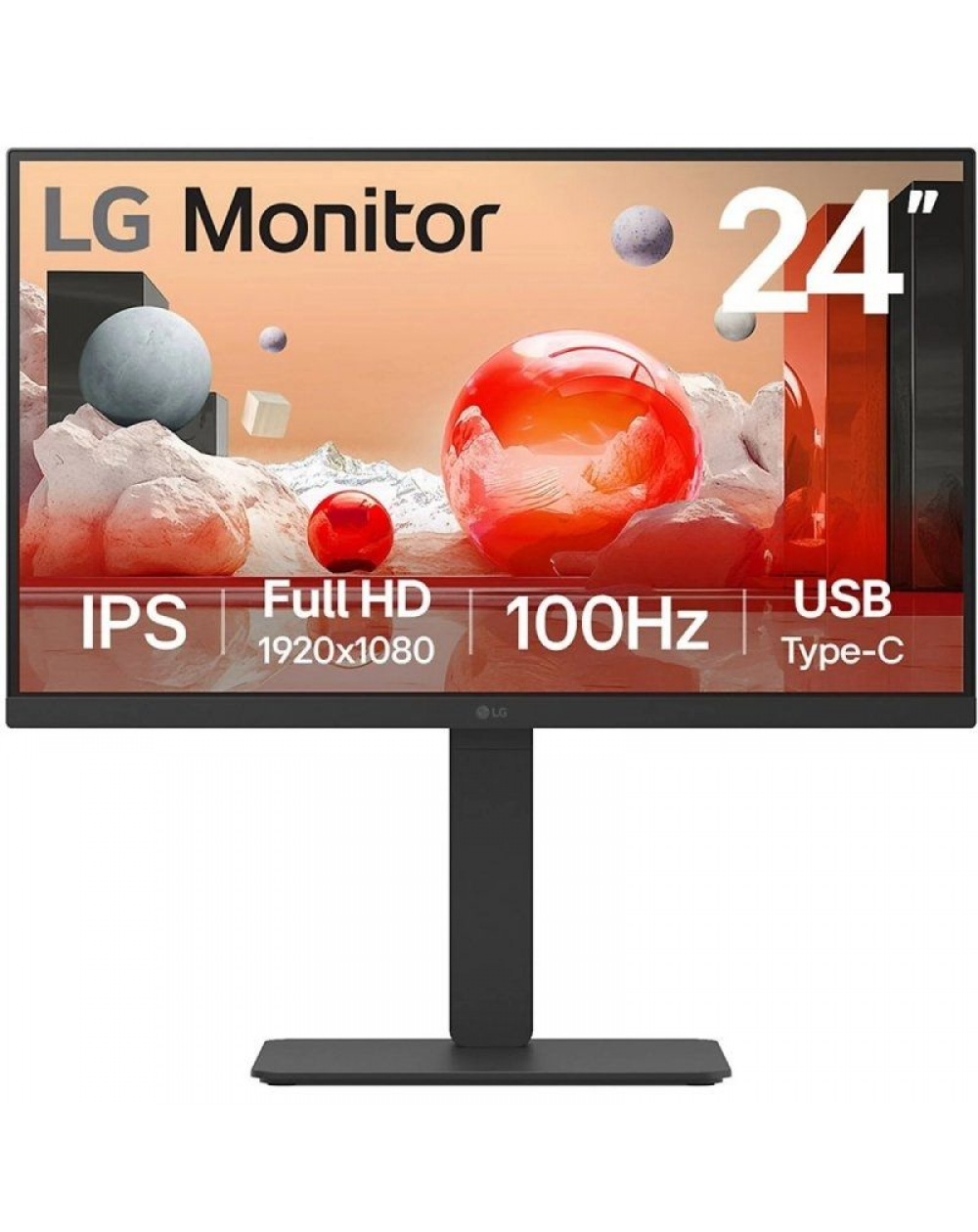 Monitor Profesional LG 24BA750-B 23.8'/ Full HD/ Multimedia/ Regulable en altura/ Negro