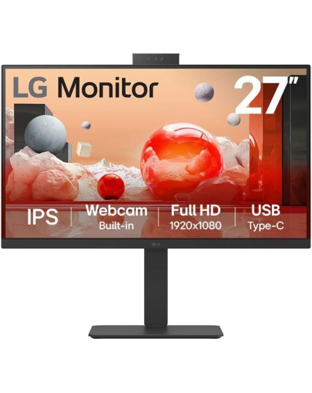 Monitor Profesional LG 27BA850-B 27'/ Full HD/ Webcam/ Multimedia/ Regulable en altura/ Negro