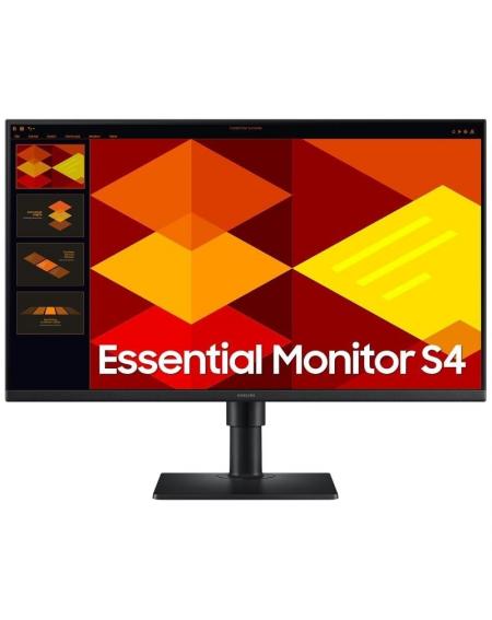 Monitor Profesional Samsung Essential Monitor S4 S24D406GAU/ 24'/ Full HD/ Multimedia/ Regulable en altura/ Negro